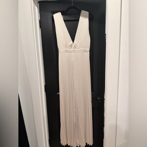 Abercrombie & Fitch Ivory Pleated Jumpsuit
